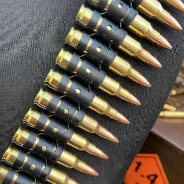 Bullet Belt: Genuine Metal Brass 5.56 Calibre with Copper Heads