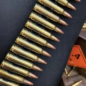 Bullet Belt: Genuine Metal Brass 5.56 Calibre with Copper Heads