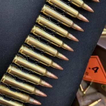 Bullet Belt: Genuine Metal Brass 5.56 Calibre with Copper Heads