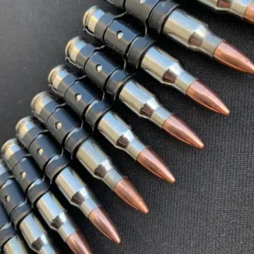 Bullet Belt: Genuine Metal Silver 5.56 Calibre with Copper Heads