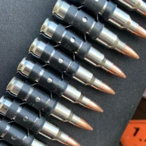 Bullet Belt: Genuine Metal Silver 5.56 Calibre with Copper Heads
