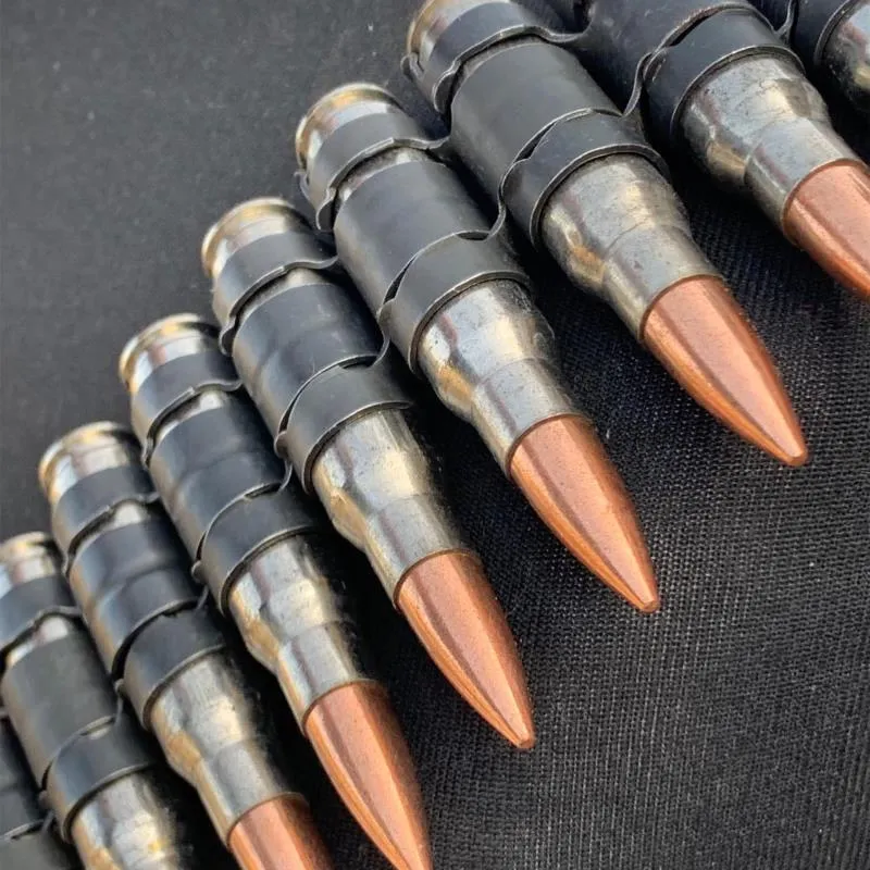 Bullet Belt: Genuine Metal Silver 7.62 Calibre with Copper Heads