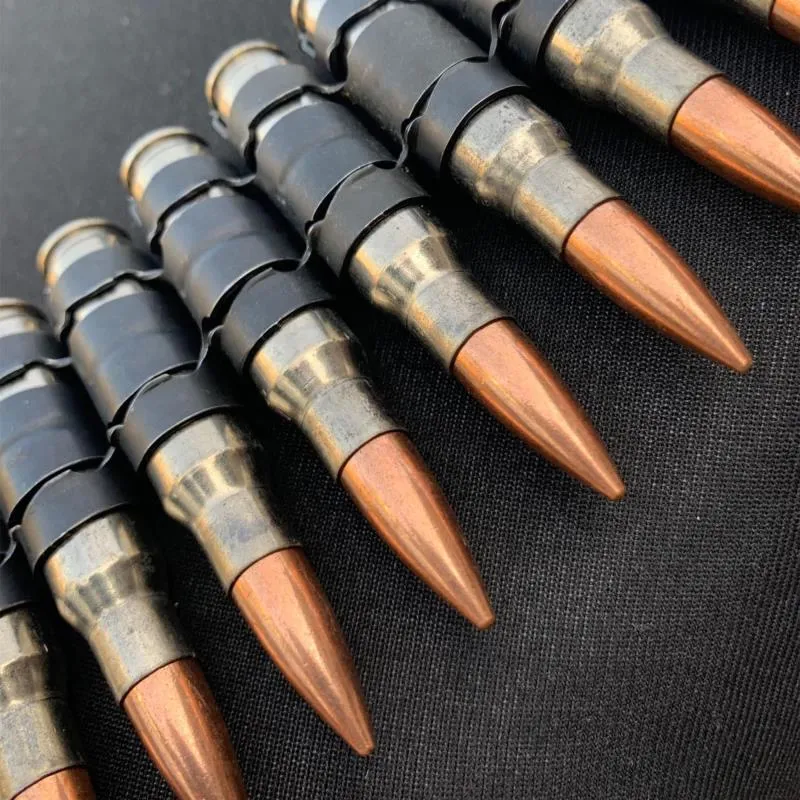 Bullet Belt: Genuine Metal Silver 7.62 Calibre with Copper Heads