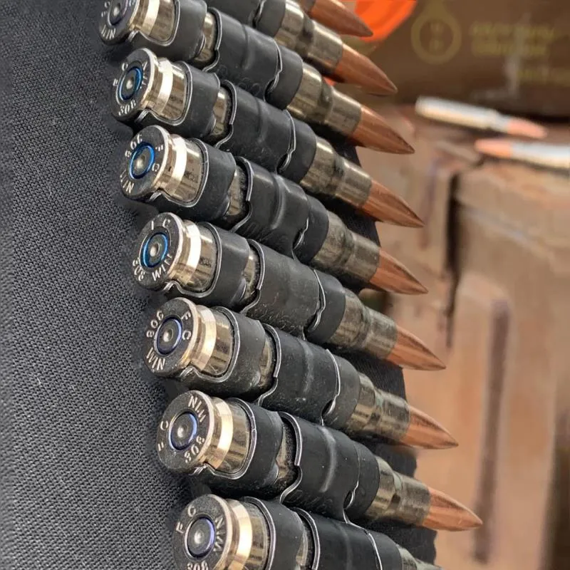 Bullet Belt: Genuine Metal Silver 7.62 Calibre with Copper Heads