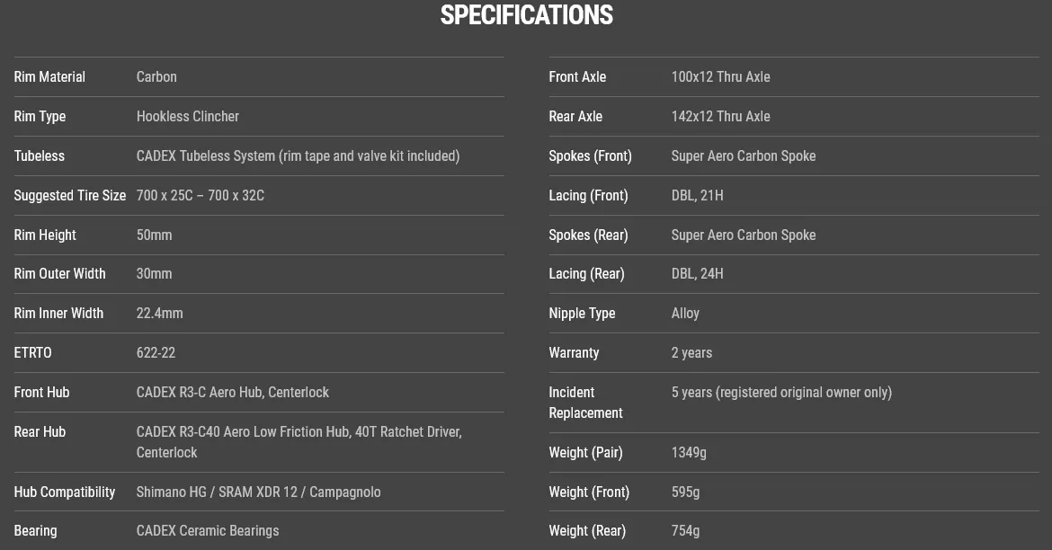 Cadex 50 Ultra Disc Tubeless