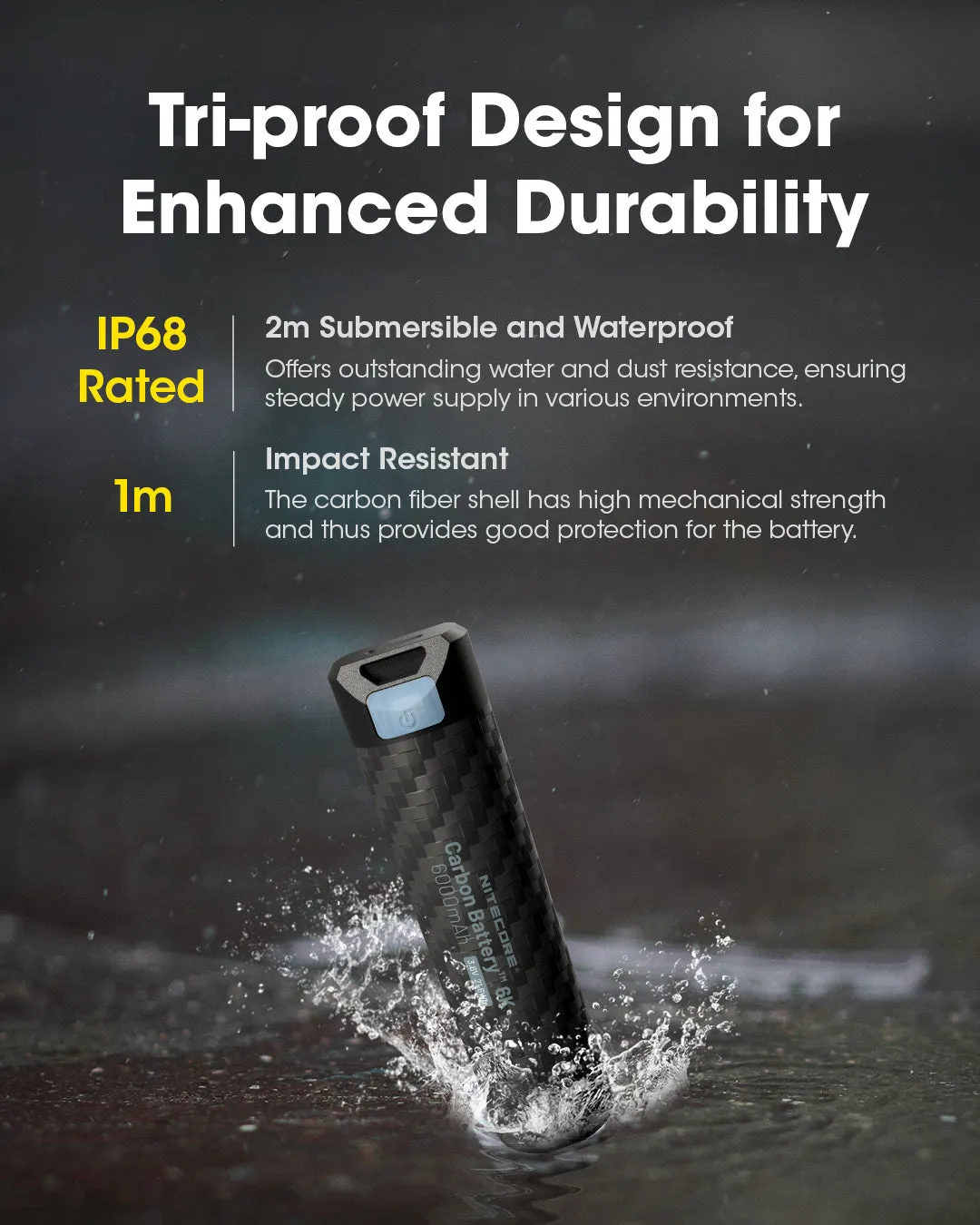 Carbon Battery 6K (6,000mAh 2A)