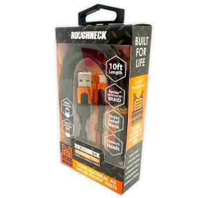 Charging Cable Roughneck USB to USB-C 10FT 2.4 Amp - 3 Pieces Per Pack 24569