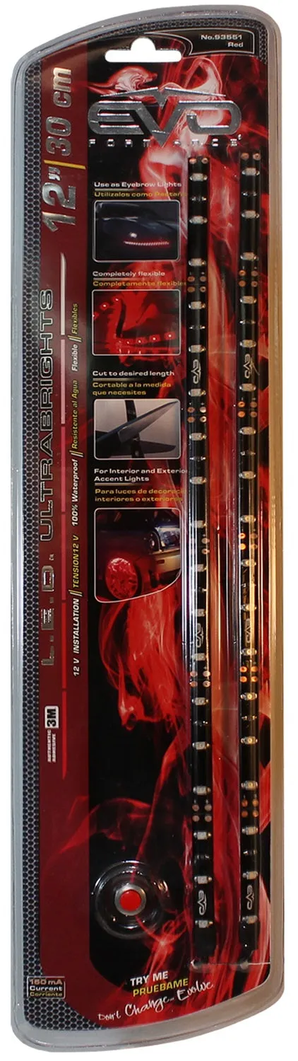 Cipa USA 93551 EVO Formance LED Ultrabrights Universal Light Strip; 12cm; Red;