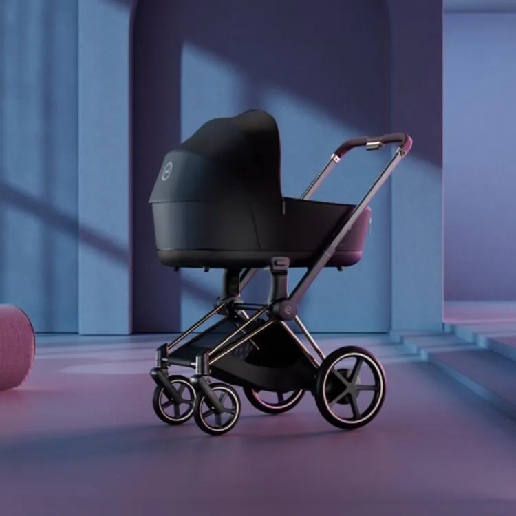 Cybex E-Priam 2 Stroller - Matte Black Frame   Deep Black Seat Pack