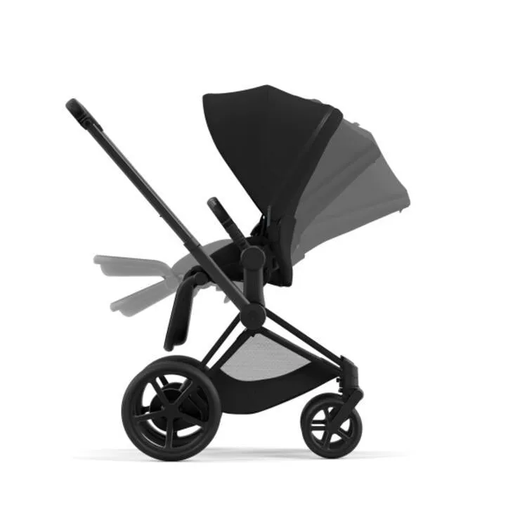 Cybex E-Priam 2 Stroller - Matte Black Frame   Deep Black Seat Pack