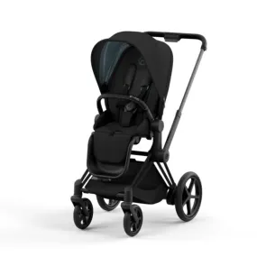 Cybex E-Priam 2 Stroller - Matte Black Frame   Deep Black Seat Pack
