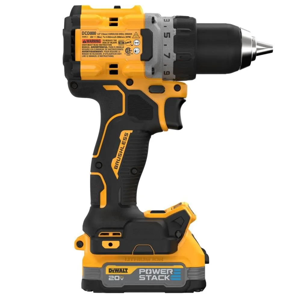 DeWALT 20V (DCD800D1E1) XR COMPACT DRILL DRIVER with POWERSTACK