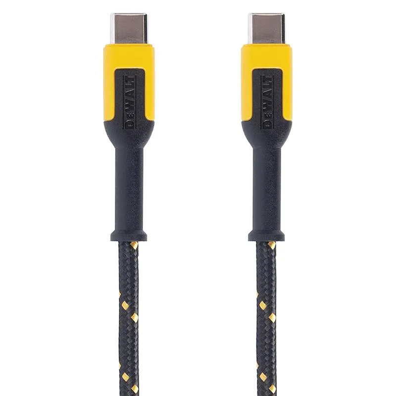 DeWalt Type C to Type C Cable 10 ft. Black/Yellow
