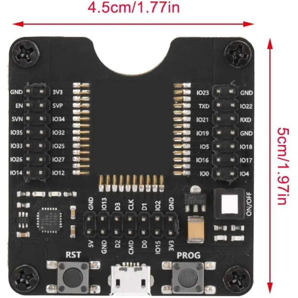 ESP32 test board, programmer, Socket Adapter FOR ESP-WROOM-32 module