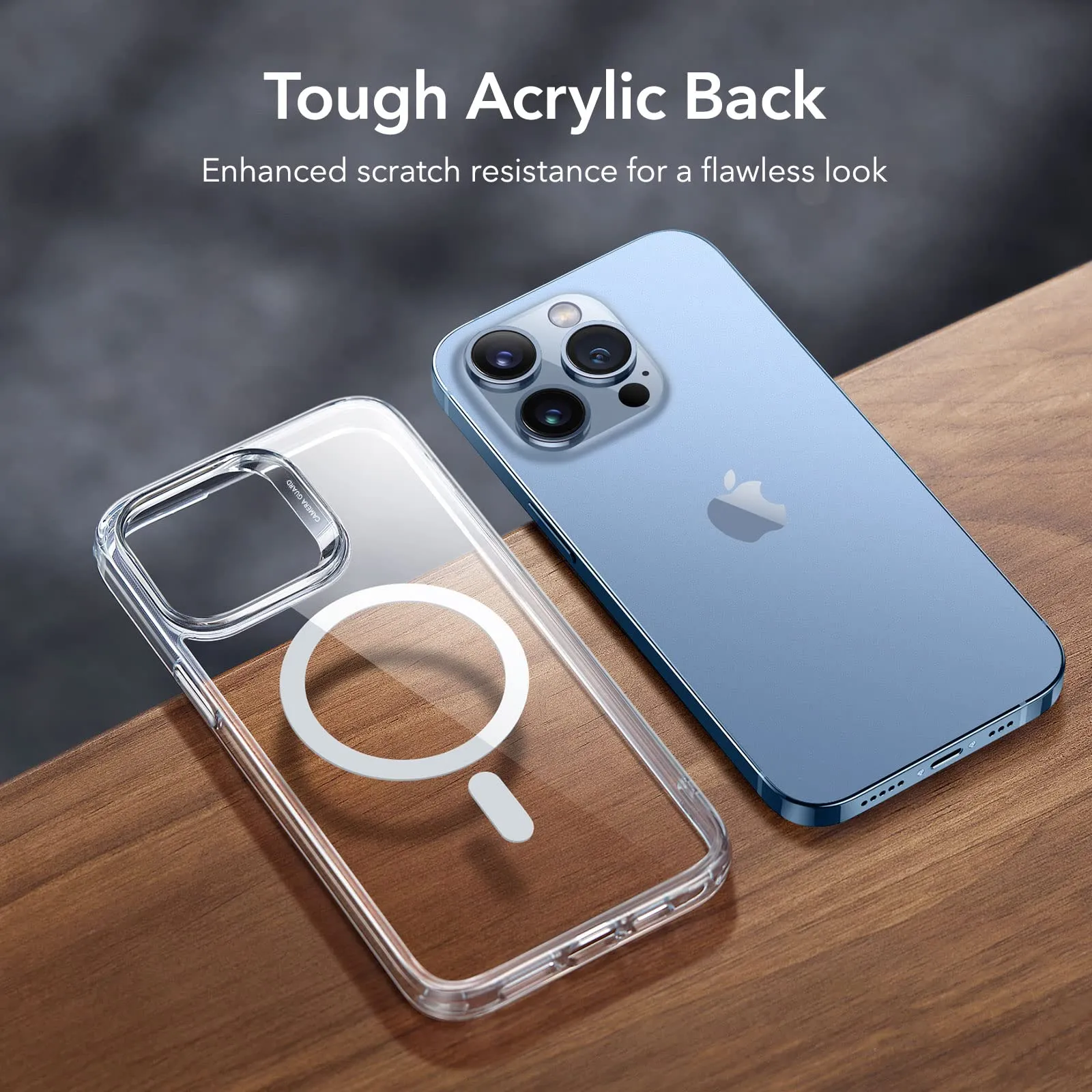 ESR for iPhone 13 Pro Max Case, MagSafe Phone Case Supports Magnetic Wireless Charging, Reinforced Drop Protection, Scratch-Resistant Back Hybrid Case, Classic Cover for iPhone 13 Pro Max, Clear