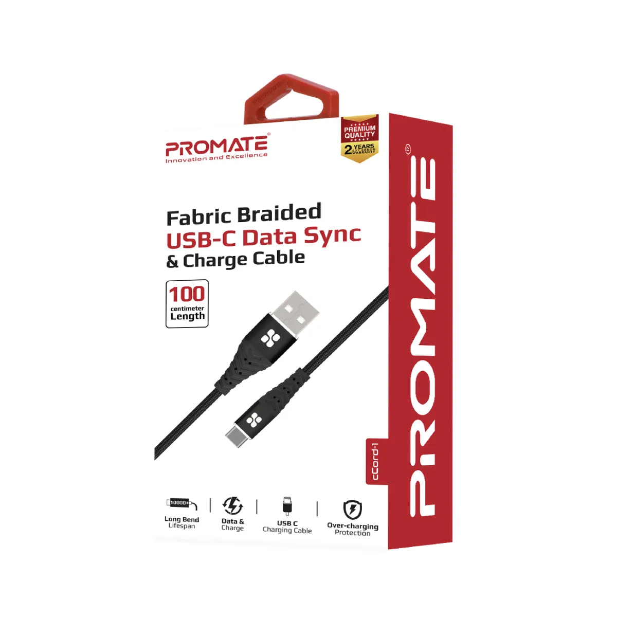 Fabric Braided USB-C Data Sync & Charge Cable
