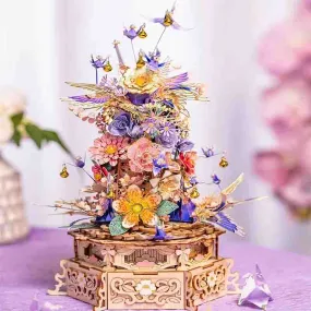 Floral Music Box 3D Puzzle Metal Assembly Model DIY Kit