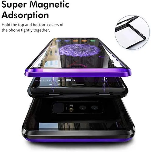 Galaxy S21 FE Case Magnetic Clear Double-Sided Tempered Glass Cover