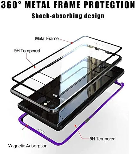 Galaxy S21 FE Case Magnetic Clear Double-Sided Tempered Glass Cover