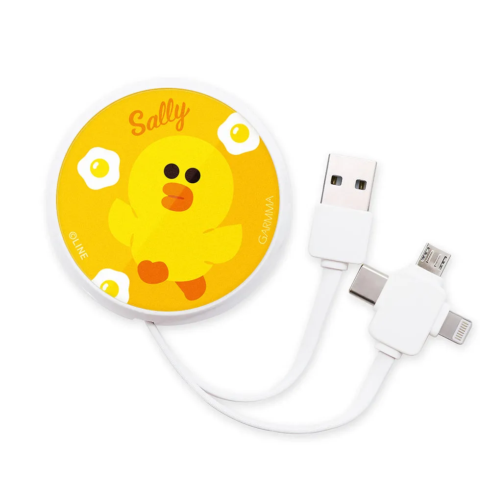 GARMMA Line Friends 3-in-1 Lightning Type-C Micro USB Extracted Extension Cable