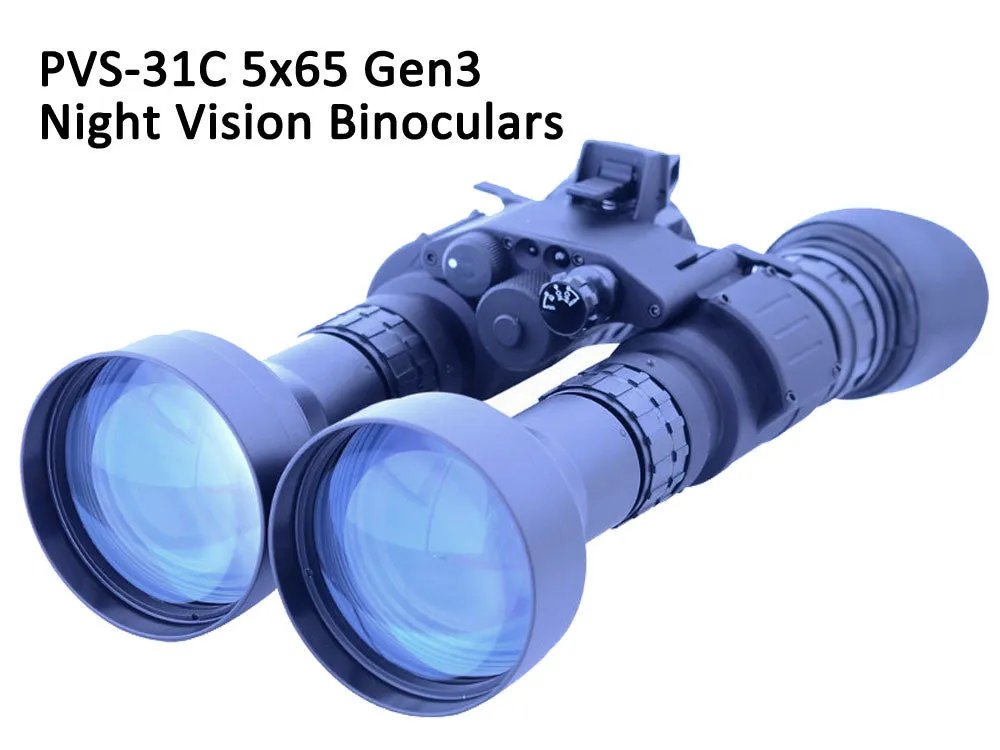 GSCI PVS-31C 5x65 Dual-Tube Gen3 Night Vision Binoculars. Exportable and ITAR-free.
