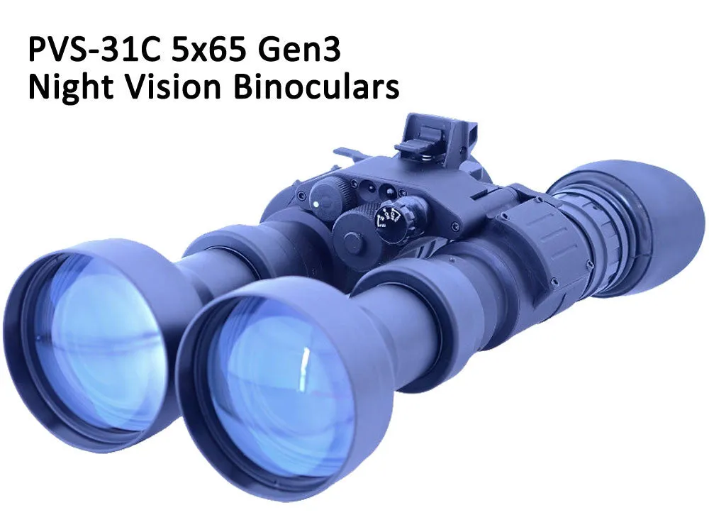 GSCI PVS-31C 5x65 Dual-Tube Gen3 Night Vision Binoculars. Exportable and ITAR-free.
