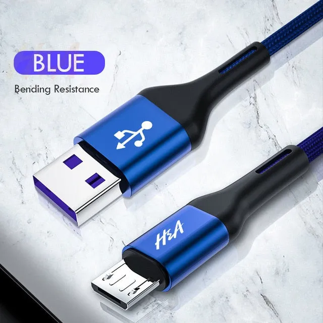 H&A Micro USB Cable 3.0A Fast Charging Microusb Charger Cable For Samsung J4 J5 J6 J7 Xiaomi Redmi Note 5 4 Android Phone Cables