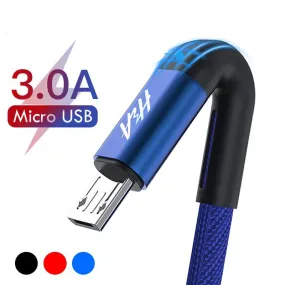 H&A Micro USB Cable 3.0A Fast Charging Microusb Charger Cable For Samsung J4 J5 J6 J7 Xiaomi Redmi Note 5 4 Android Phone Cables