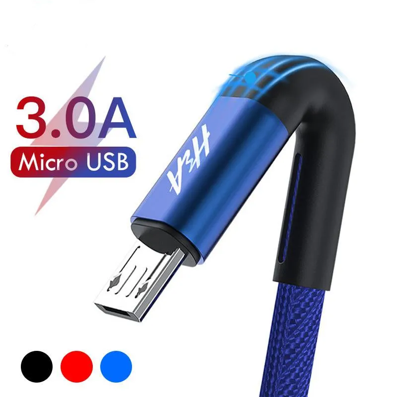 H&A Micro USB Cable 3.0A Fast Charging Microusb Charger Cable For Samsung J4 J5 J6 J7 Xiaomi Redmi Note 5 4 Android Phone Cables