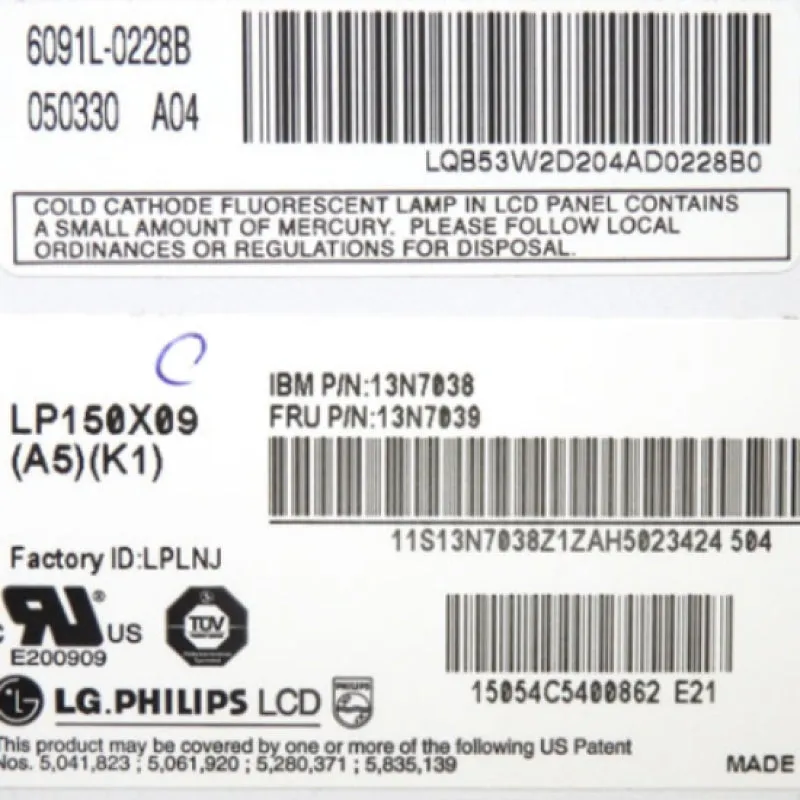 IBM Lenovo R52 15.0 Inch XGA Matte LCD Screen LP150X09(A5)(K1) 13N7039