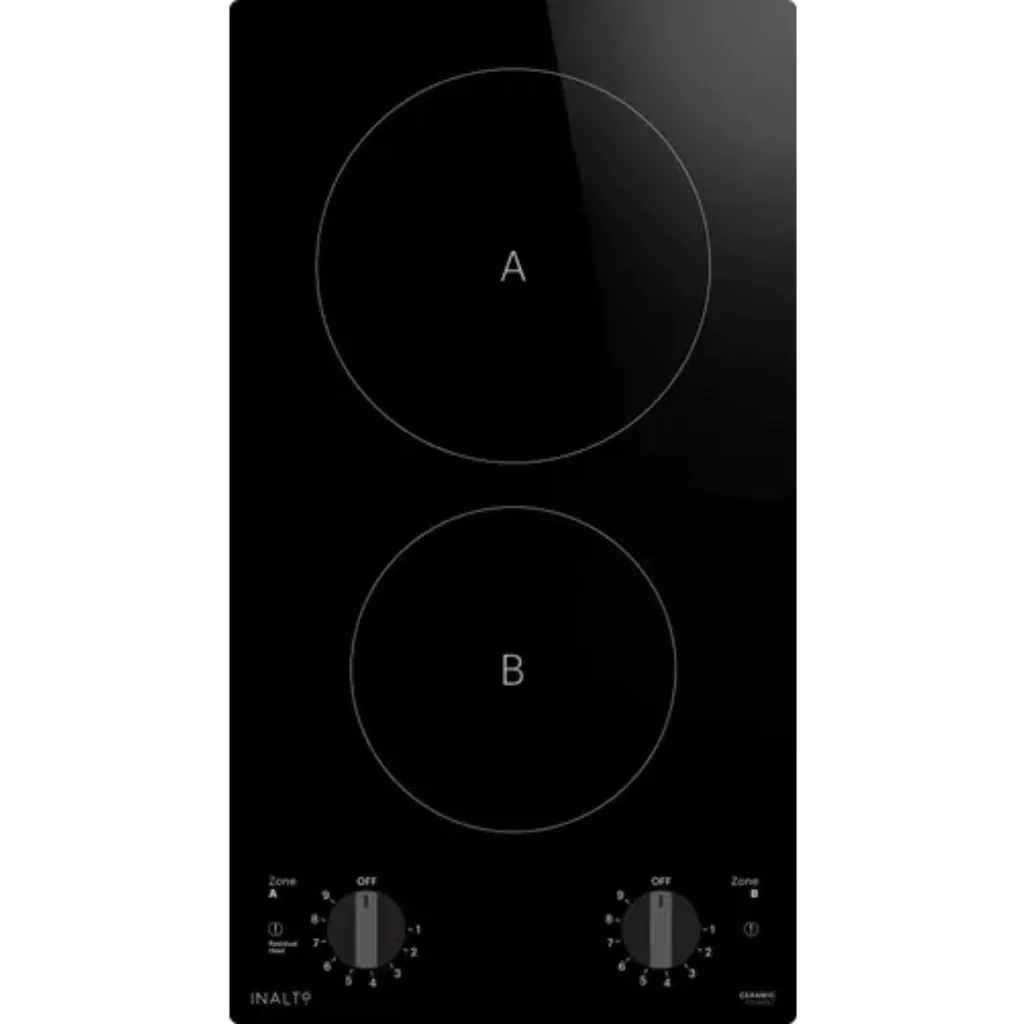 InAlto ICC302K.1 30cm Black Ceramic Glass Domino Electric Cooktop