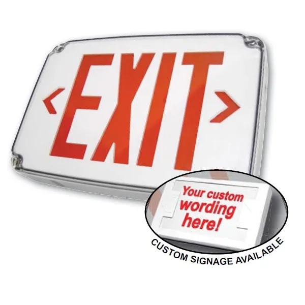 LED Compact Wet Location Polycarbonate Exit Sign