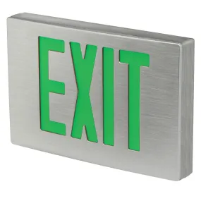 LED Die-Cast Aluminum Exit Sign, Single faced, Green