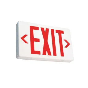 LED Exit Sign, Red or Green Lettering, Single/Double Face, Battery Backup, Remote Capable