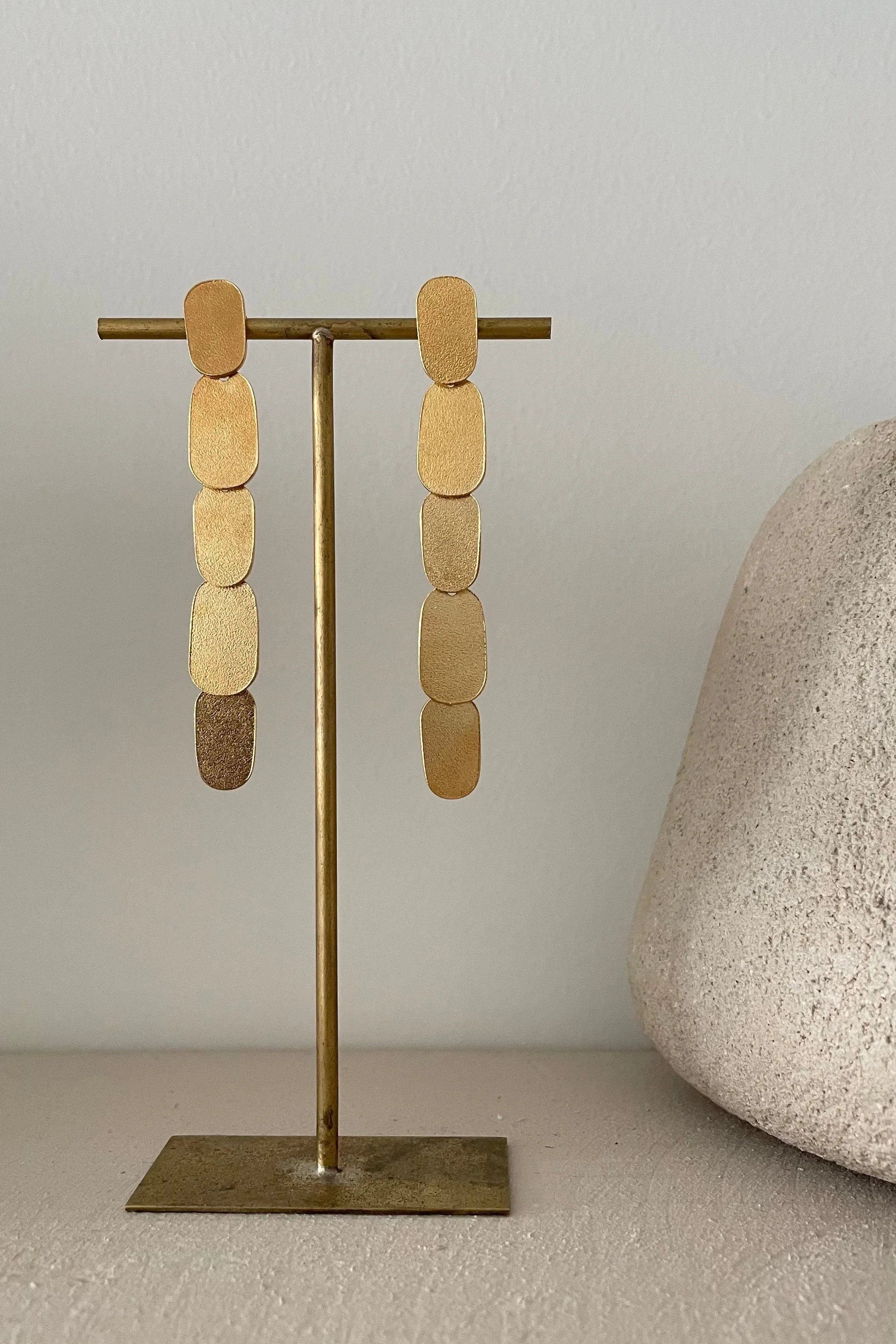 Long Petal Earrings - Gold Plated