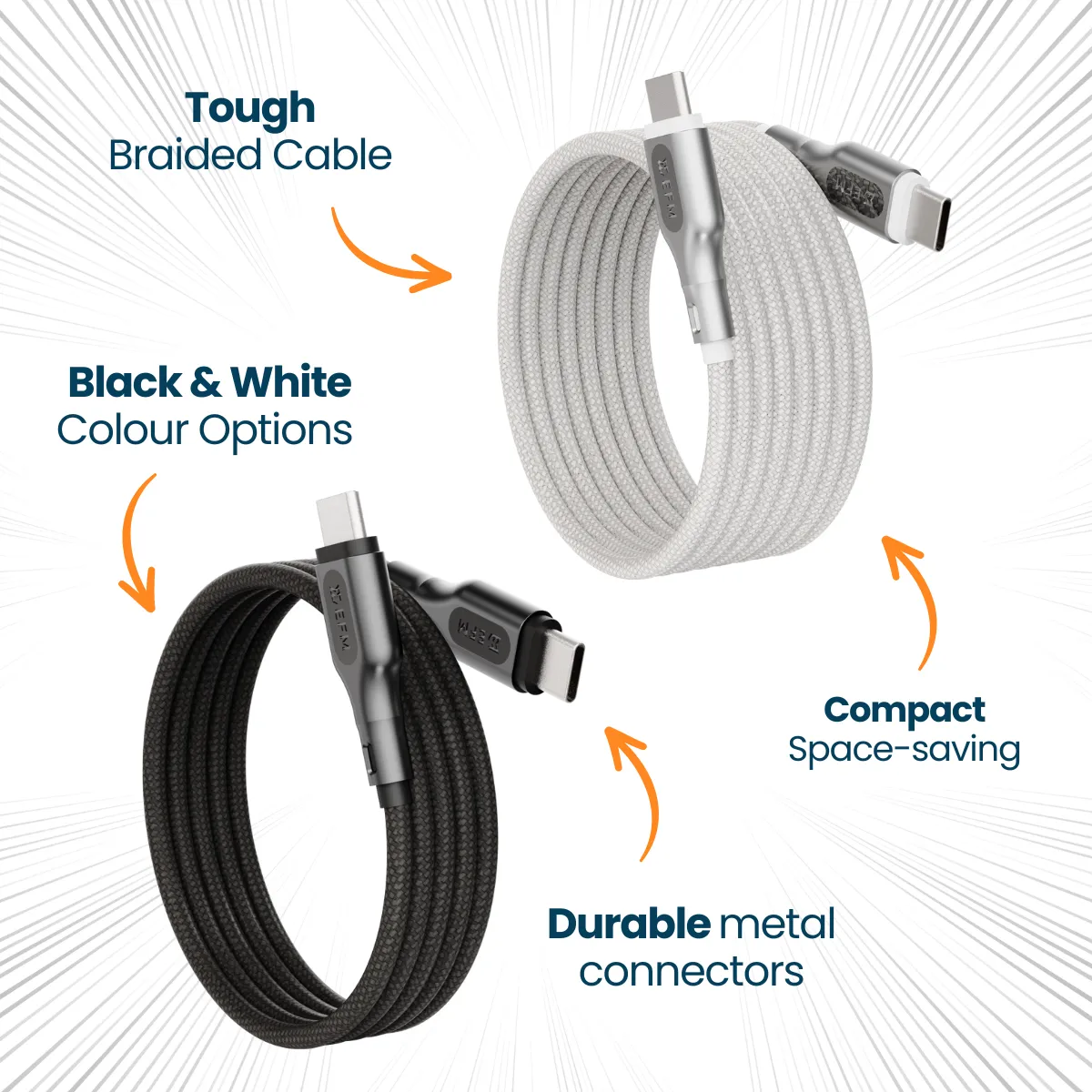 Mag-Coil USB-C 1M Cable - With Magnetic Coiling