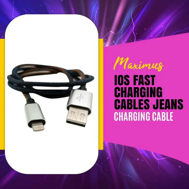 Maximus IOS Fast Charging cables Jeans - Multi - Charging Cable | Mobile Cable | Charger Cable | Data Cable