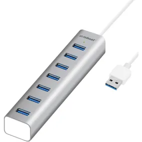 Mbeat 7 Port Aluminium Slim Usb 3.0 Hub With Power For Pc And Mac