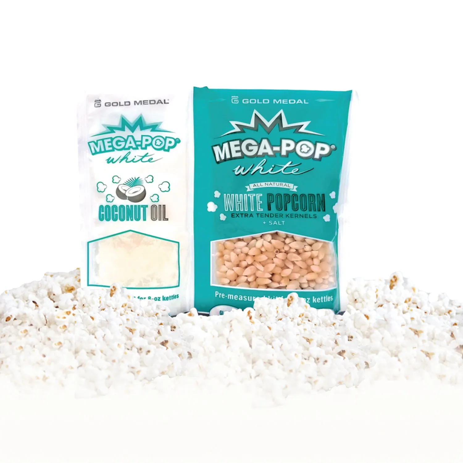 Mega Pop® White Corn/Oil/Salt Kit with Coconut Oil for 16-oz. Kettle