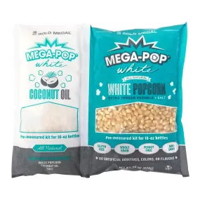 Mega Pop® White Corn/Oil/Salt Kit with Coconut Oil for 16-oz. Kettle