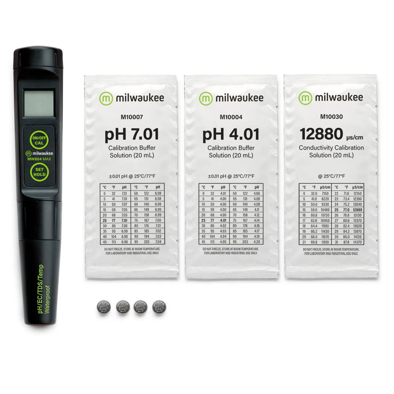 Milwaukee | MW804 MAX Waterproof 4-in-1 pH / EC / TDS/Temp Tester with Replaceable Probe