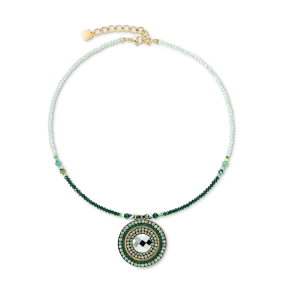 Necklace Amulet Glamorous Green gold