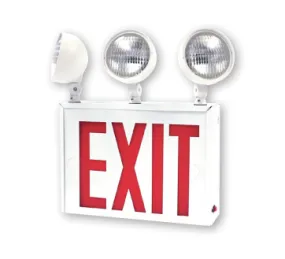 New York City Approved LED Exit/Emergency Combo, 2/3 Heads, Single Face