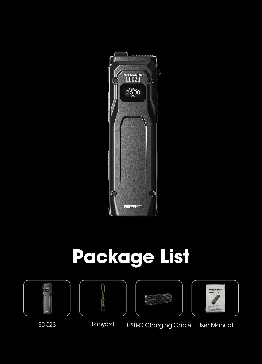 NITECORE EDC23 EDC23 SABER Ultra Slim Pocket Tactical EDC Flashlight