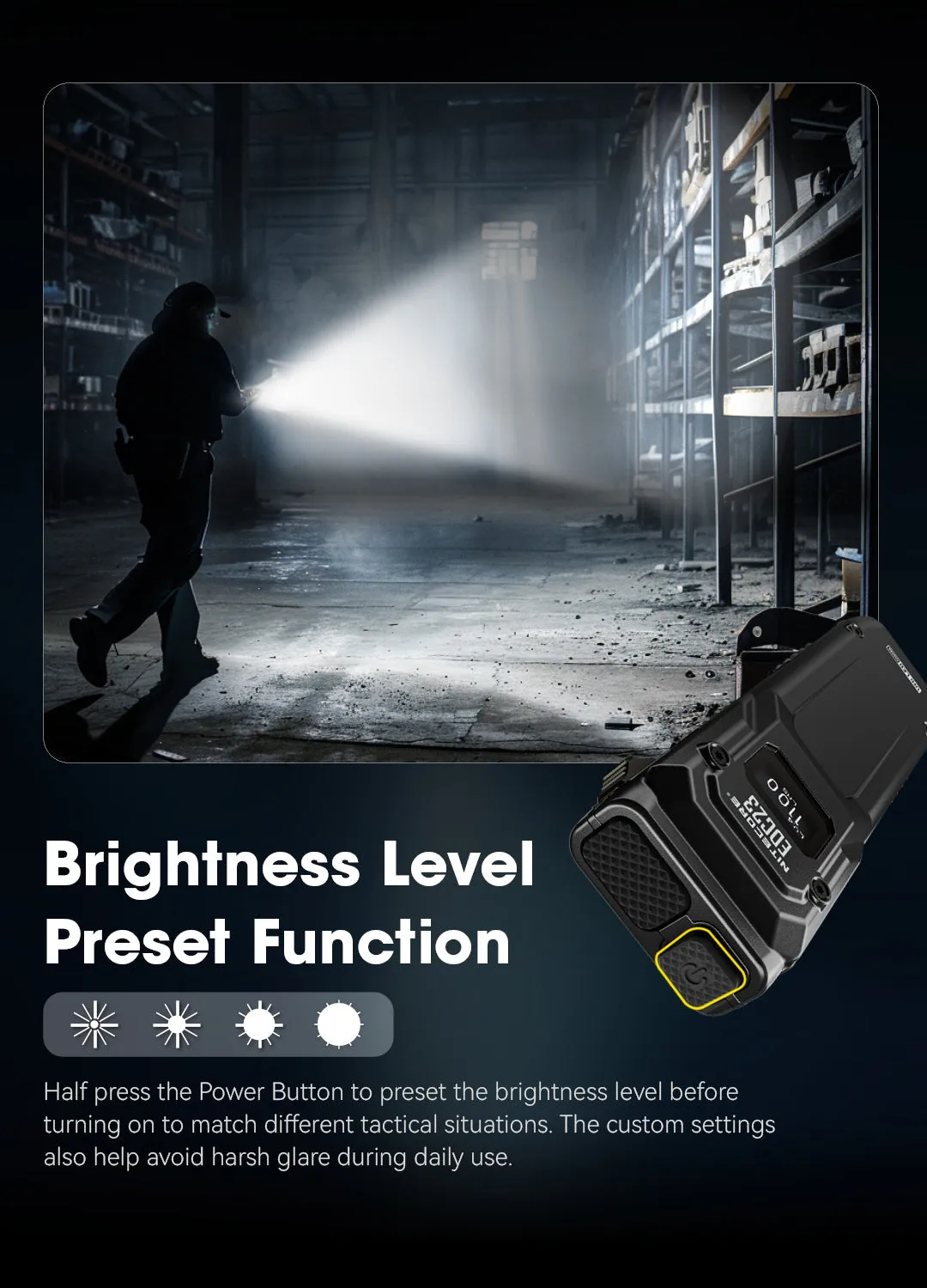 NITECORE EDC23 EDC23 SABER Ultra Slim Pocket Tactical EDC Flashlight