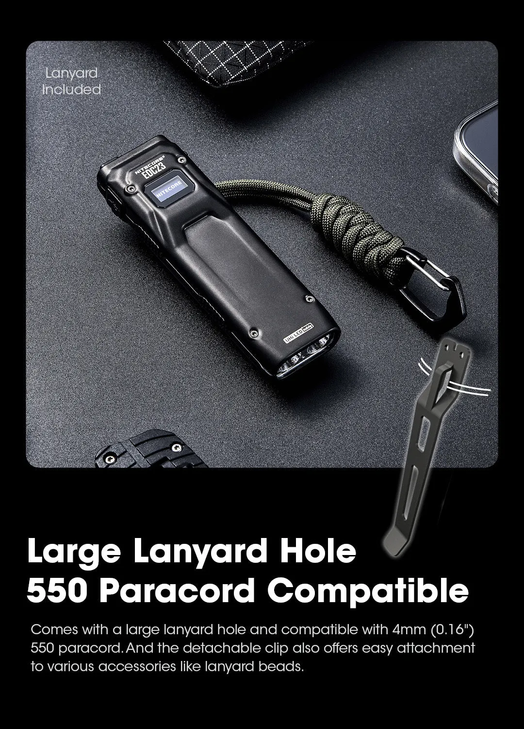 NITECORE EDC23 EDC23 SABER Ultra Slim Pocket Tactical EDC Flashlight