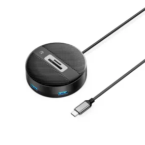 ORICO 4-IN-1 USB HUB 5GBPS (0.3M,1.8M) Type-C Cable with SD/TF Card Reader & 3-Port USB 3.0 | Windows, Linux & macOS Support | for PCs, Computer Desktops & Laptops | USB Hubs & Docking Stations | YS5-C3