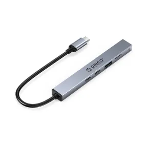 ORICO 5-Port USB C Hub to USB A 3.0 PD 60W USB C 2.0 TF Card Reader USB A 2.0 with Aluminum Alloy 5Gbps Transmission Rate for Windows Mac OS Linux PC Computer Desktop Laptop