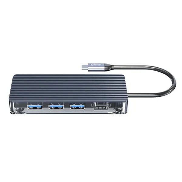 Orico 6 Port 3 x USB3.0|1 x HDMI|1 x TF|1 x SD Transparent Hub – Grey