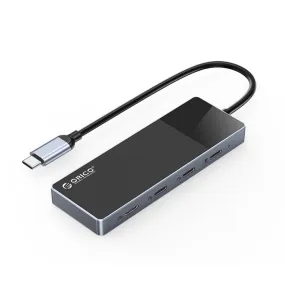 ORICO Type C 4 in 1 Hub Compact and Portable Aluminum Alloy   ABS with 10Gbps Transfer Rate USB 3.2 Type C x 3 Type C x 1 PD 100W Fast Cooling High-Performance Zero-Latency for Windows Mac OS Linux iPad